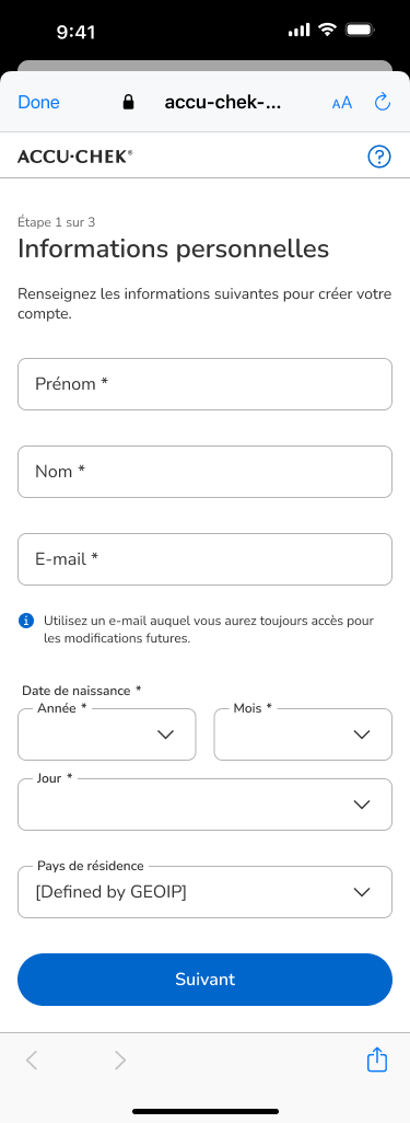 02 - Register- Personal information empty