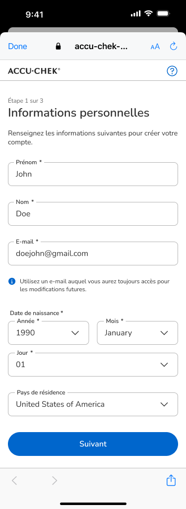 02 - Register- Personal information filled