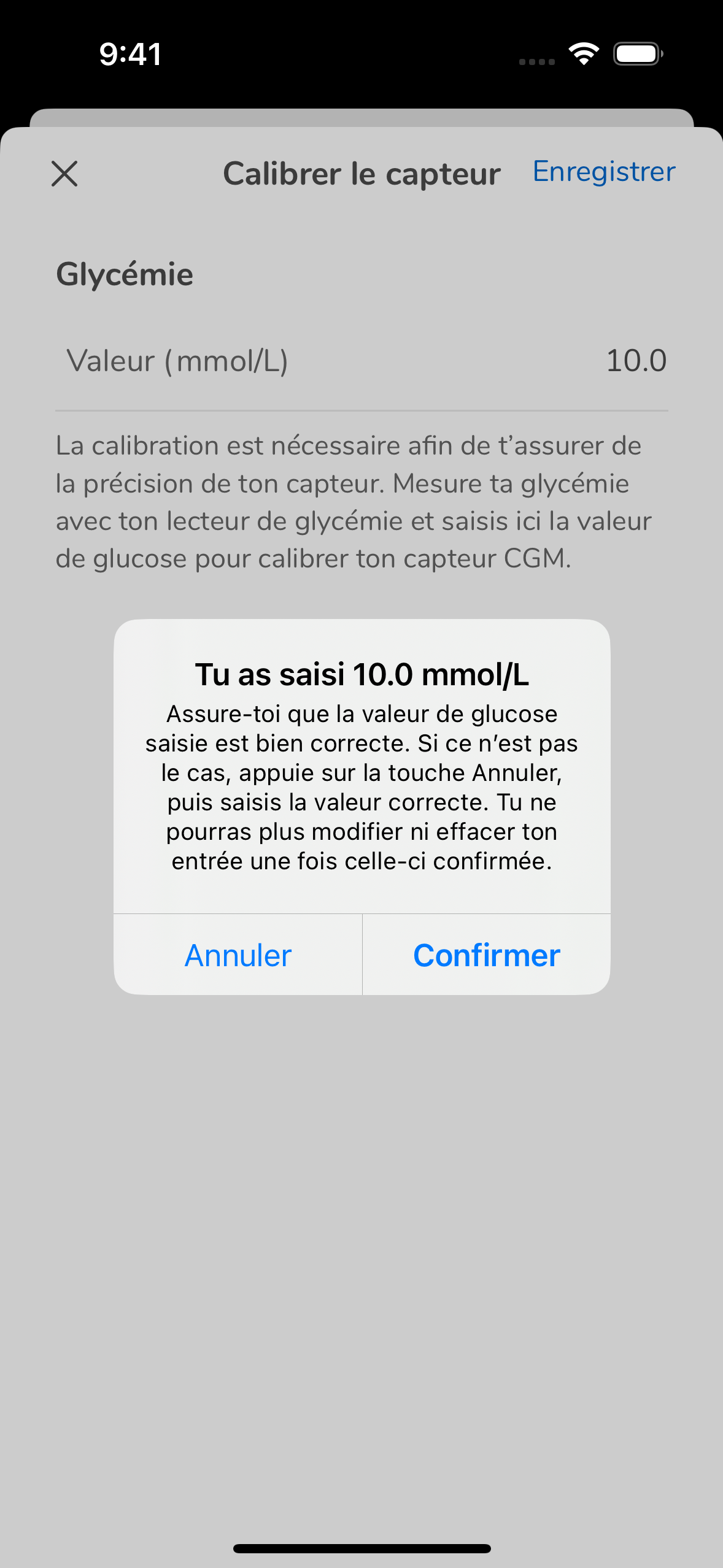 06_05_Calibrate save confirmation_Mmoll