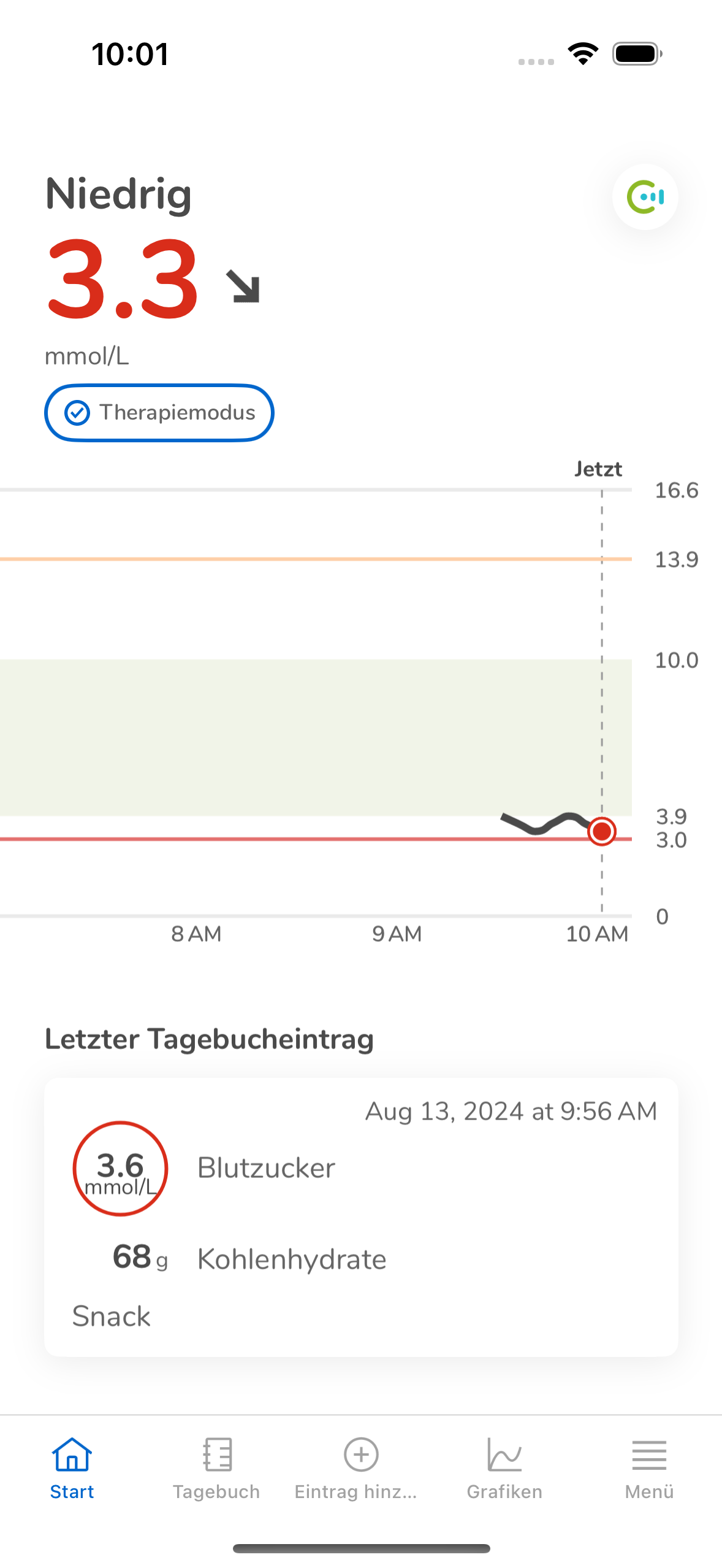 33_03_HomeDashboardWithLogbookEntriesLowMmoll_ID48