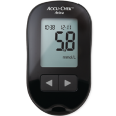 Das Bild zeigt das Accu-Chek Aviva Blutzuckermessgerät, das für Menschen mit Diabetes entwickelt wurde.